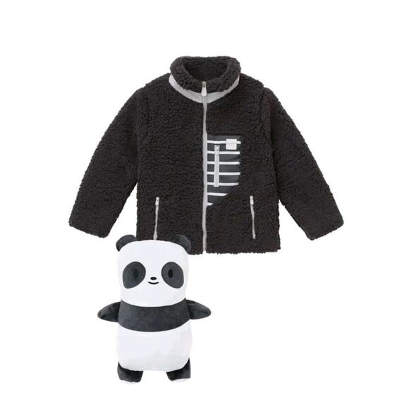 Cubcoats Transforming 2-in-1 Stuffed Panda Fleece Jacket Gray Unisex Size 3 - Picture 1 of 3